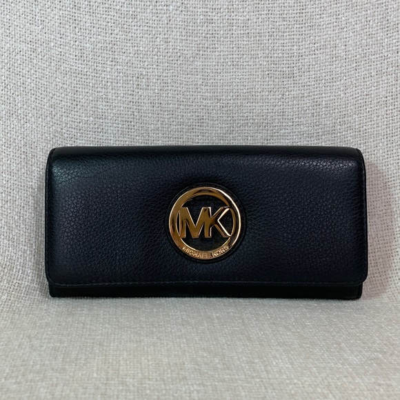MICHAEL Michael Kors Black Leather Fulton Wallet